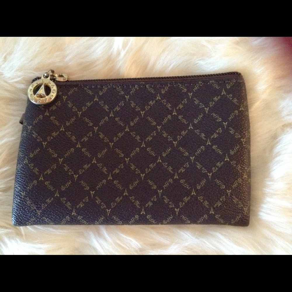 Eiffel Leather Top Zip Accessory Bag
